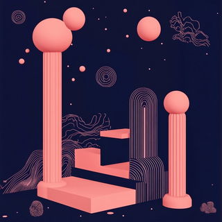 Peachwater Pageant style, Midjourney V6.1: abstract 3D render