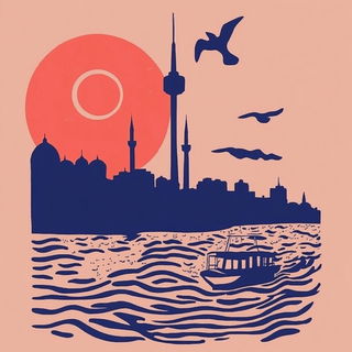 Peachwater Pageant style, Midjourney V6.1: bold minimalist logo design for Istanbul city municipal services