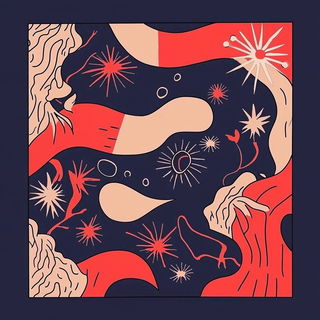 Peachwater Pageant style, Midjourney V6.1: creative pattern composition