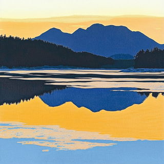 Peakletter style, Midjourney V6.1: realistic landscape photograph of quiet dawn
