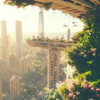 Orravik Residency style, Midjourney V6.1: megacity with futuristic bioarchitecture
