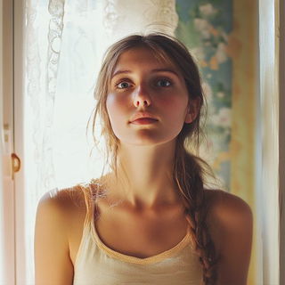Orravik Residency style, Midjourney V6.1: photographic portrait of female protagonist