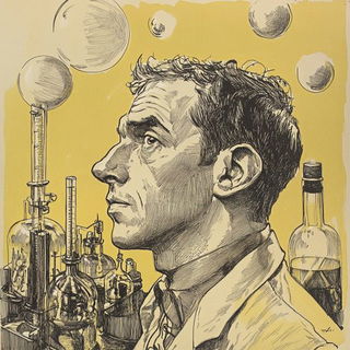 Pilgrimflotilla style, Midjourney V6.1: editorial illustration for popular scientific magazine cover