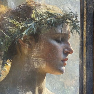 Solar Slat Impressions style, Midjourney V6.1: classical 18th-century oil painting