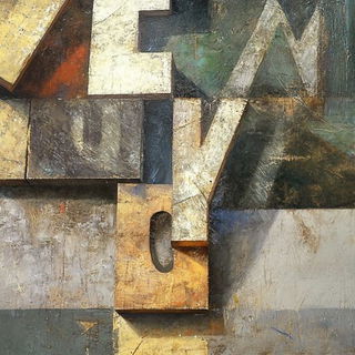 Solar Slat Impressions style, Midjourney V6.1: typographic composition with large letters