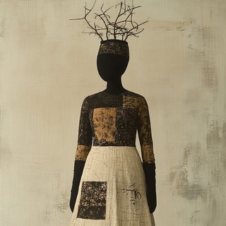 Cerulean Veilcut style, Midjourney V6.1: haute-couture fashion outfit