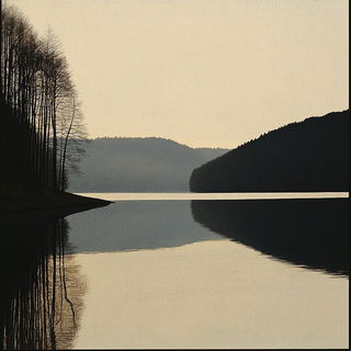 Cerulean Veilcut style, Midjourney V6.1: realistic landscape photograph of quiet dawn