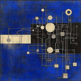 Cerulean Veilcut style, Midjourney V6.1: technical infrastructure blueprint schematics