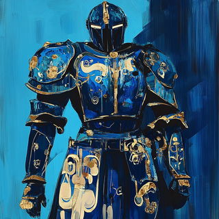 Redgold Kinetics style, Midjourney V6.1: concept art character design of retropunk steam knight