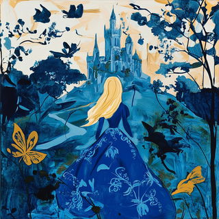 Redgold Kinetics style, Midjourney V6.1: retro fairy-tale illustration