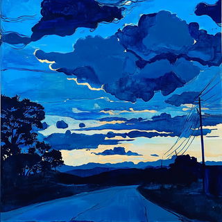 Redgold Kinetics style, Midjourney V6.1: realistic landscape photograph of quiet dawn