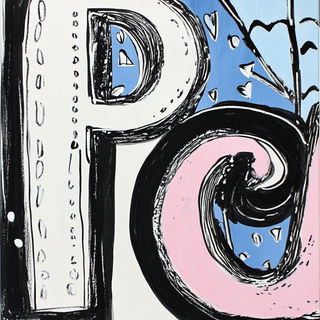 Coralwing Posterism style, Midjourney V6.1: typographic composition with large letters