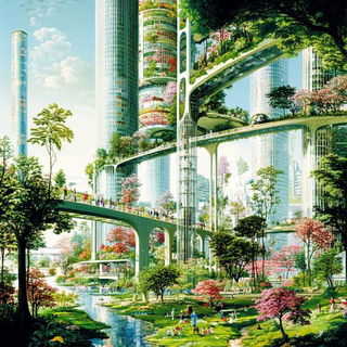Scapula Concrete style, Midjourney V6.1: megacity with futuristic bioarchitecture