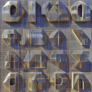 Astralgriffo style, Midjourney V6.1: typographic composition with large letters