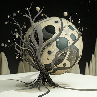 Cyanthrone style, Midjourney V6.1: abstract 3D render