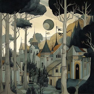 Cyanthrone style, Midjourney V6.1: traditional folk art