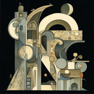 Cyanthrone style, Midjourney V6.1: typographic composition with large letters