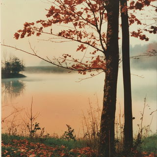 Inkstar Cryptelect style, Midjourney V6.1: realistic landscape photograph of quiet dawn