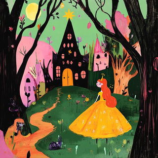 Sumiwarden style, Midjourney V6.1: retro fairy-tale illustration