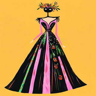 Sumiwarden style, Midjourney V6.1: haute-couture fashion outfit