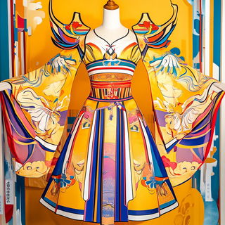 Moorish Glaze Parade style, Midjourney V6.1: haute-couture fashion outfit