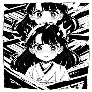 Moorish Glaze Parade style, Midjourney V6.1: black-and-white manga comic strip