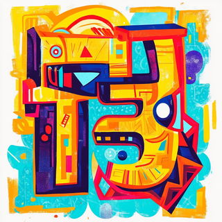 Moorish Glaze Parade style, Midjourney V6.1: typographic composition with large letters