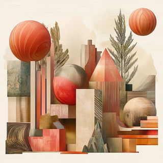 Flatnote Dramaturgy style, Midjourney V6.1: abstract 3D render