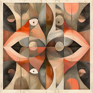 Flatnote Dramaturgy style, Midjourney V6.1: creative pattern composition