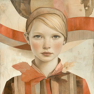 Flatnote Dramaturgy style, Midjourney V6.1: photographic portrait of female protagonist
