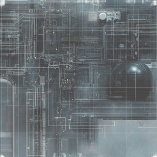 Chromacrag style, Midjourney V6.1: technical infrastructure blueprint schematics