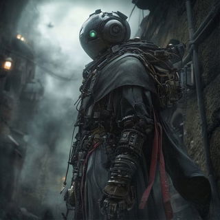 Miniaturama style, Midjourney V6.1: concept art character design of retropunk steam knight