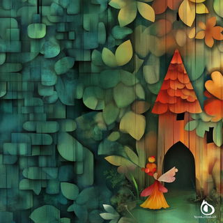 Flatshadow Fairytale style, Midjourney V6.1: retro fairy-tale illustration