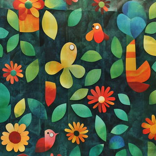 Flatshadow Fairytale style, Midjourney V6.1: traditional folk art