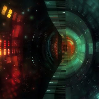 Flatshadow Fairytale style, Midjourney V6.1: cinematic shot from sci-fi movie
