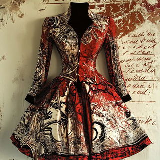 Grimfigure Weave style, Midjourney V6.1: haute-couture fashion outfit