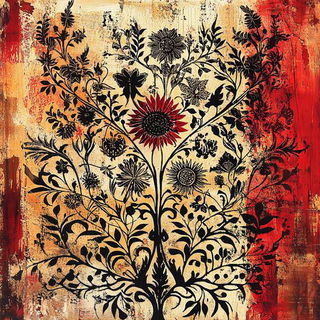 Grimfigure Weave style, Midjourney V6.1: traditional folk art
