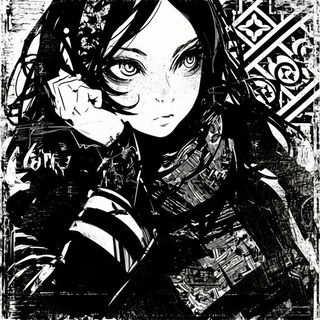 Grimfigure Weave style, Midjourney V6.1: black-and-white manga comic strip