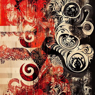 Grimfigure Weave style, Midjourney V6.1: creative pattern composition