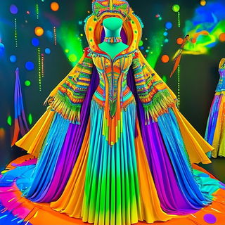 Antlerpastel style, Midjourney V6.1: haute-couture fashion outfit