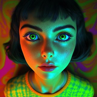 Antlerpastel style, Midjourney V6.1: photographic portrait of female protagonist
