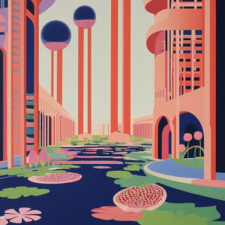 Portalstop Motion style, Midjourney V6.1: megacity with futuristic bioarchitecture