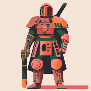 Portalstop Motion style, Midjourney V6.1: concept art character design of retropunk steam knight