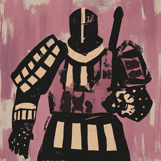 Gashware Iconoclasm style, Midjourney V6.1: concept art character design of retropunk steam knight
