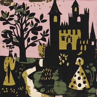 Gashware Iconoclasm style, Midjourney V6.1: retro fairy-tale illustration
