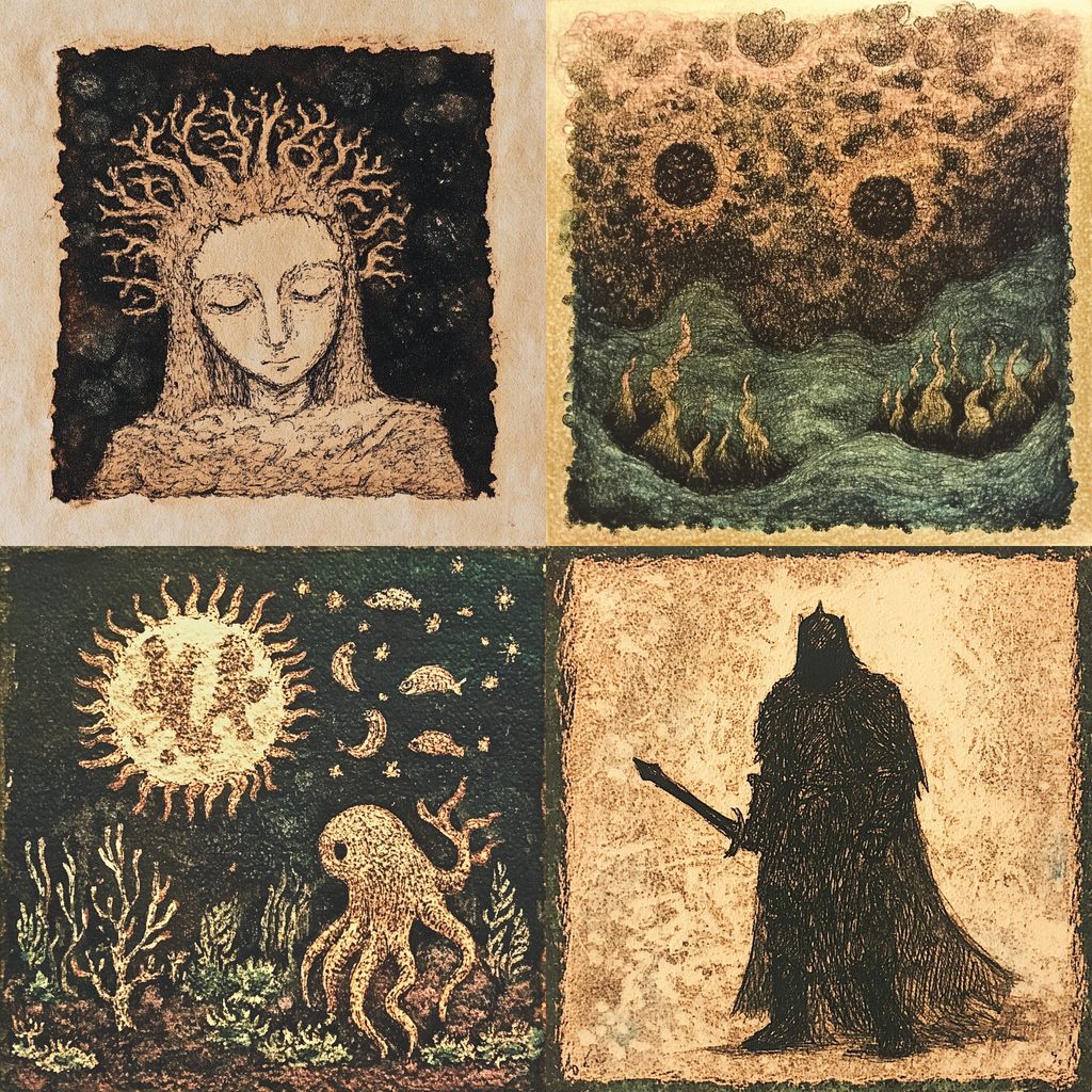 Gloamfiligree style, Midjourney V6.1, render 1 of 4