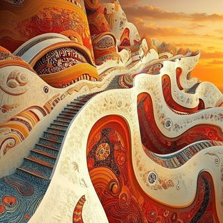 Forgeflorica style, Midjourney V6.1: abstract 3D render