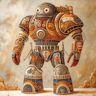 Forgeflorica style, Midjourney V6.1: concept art character design of retropunk steam knight