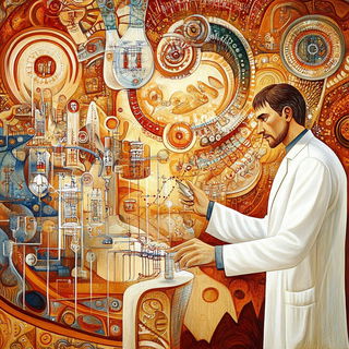 Forgeflorica style, Midjourney V6.1: editorial illustration for popular scientific magazine cover