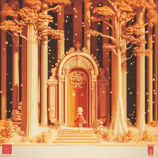 Folkobarro style, Midjourney V6.1: retro fairy-tale illustration